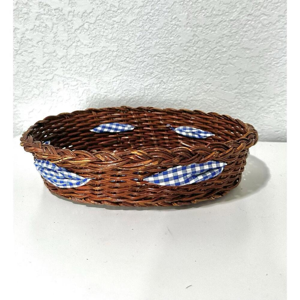 Teamson 1995 Casserole Baking Dish Oval Country Home and Woven Basket with Bow - Picture 8 of 13